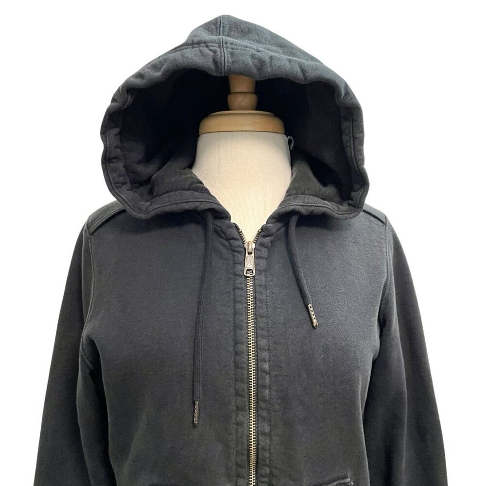 American Giant Heavyweight Full Zip Utility Hoodie Sweatshirt Black Women Medium - Picture 2 of 8
